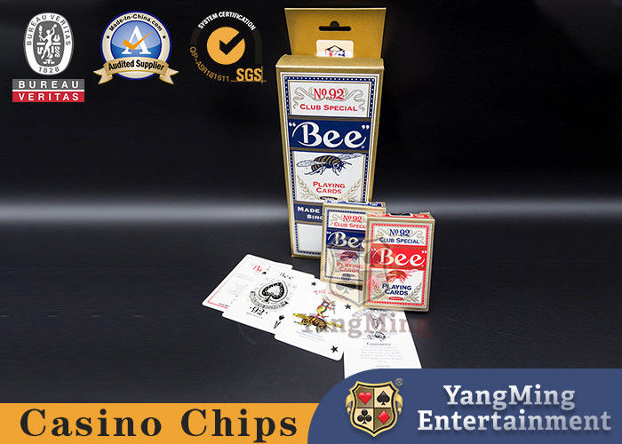 Quality Red And Blue Bee Back Pattern 310g Black Core Casino Poker Card Spot Color Box Packaging factory