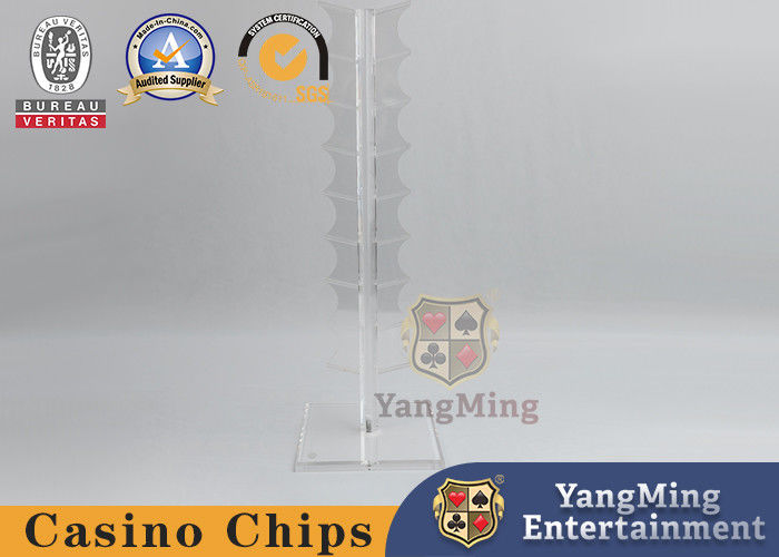 Quality 16 Vertical Chip Display Stand With Transparent Acrylic Design 40mm Round Poker Chips factory