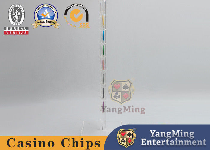 Jakość Kasyno w Makau Pionowy uchwyt na 16 żetonów Przezroczysty akrylowy wzór Okrągłe żetony do pokera 40 mm fabryka