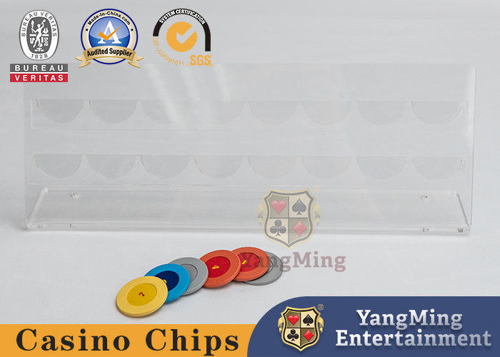 品質 カジノ 透明チップラック 16 丸 40mm ポッカーチップ コイン アクリルディスプレイラック カスタム 工場