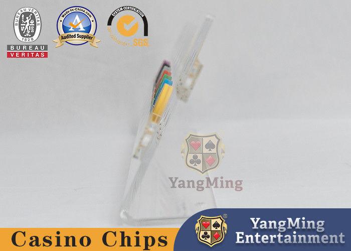 Qualität Casino Transparent Chip Rack 16 Runde Texas Hold'Em Chips Münzen Acryl Display Rack Fabrik