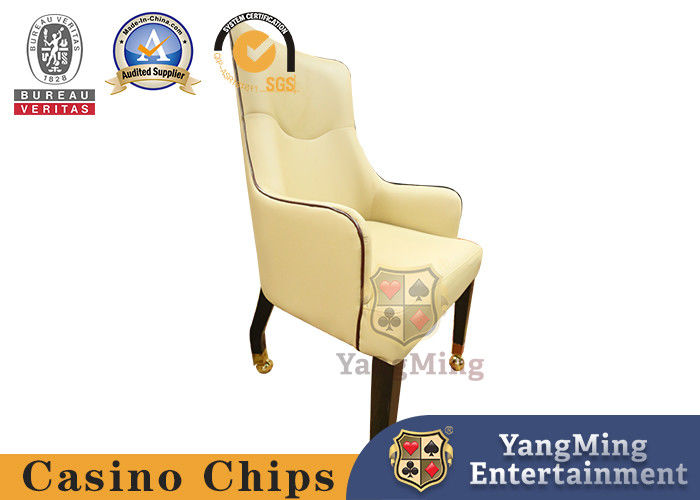 Qualität Holz-Poker-Stuhl aus Edelstahl-Metall-Roller-Leder-Hotelstuhl Fabrik
