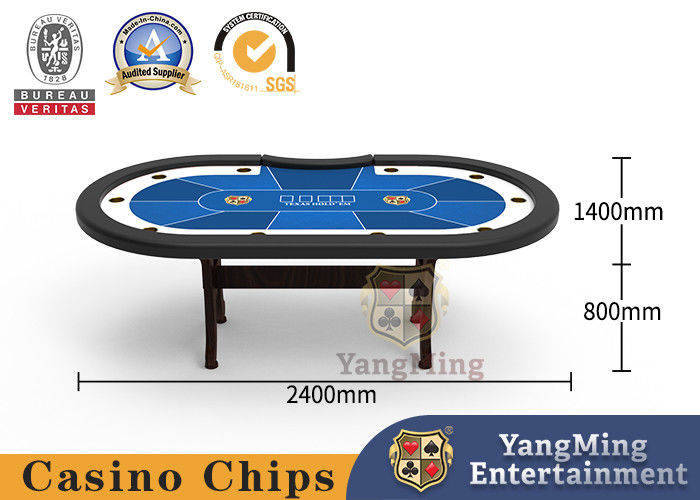 Calidad Mesa de torneos de póquer diseño personalizado Texas H-forma de las piernas de la mesa de madera maciza mesa de casino fábrica