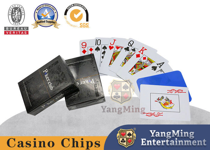 Jakość PVC Plastik Duży nadruk 280 g / m2 Czarna skrzynka Poker Karty do gry w pokera w Teksasie fabryka