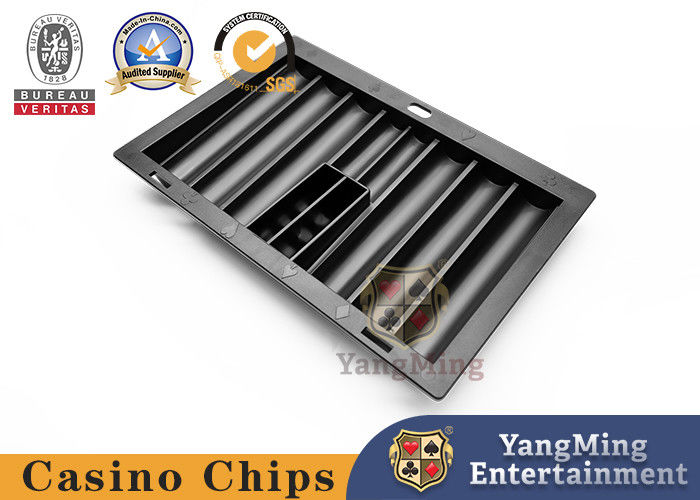 Qualità Nuova scatola di chip di plastica nera Texas Hold'em tavolo da poker tavolo di gioco 6 griglia chip galleggiante fabbrica