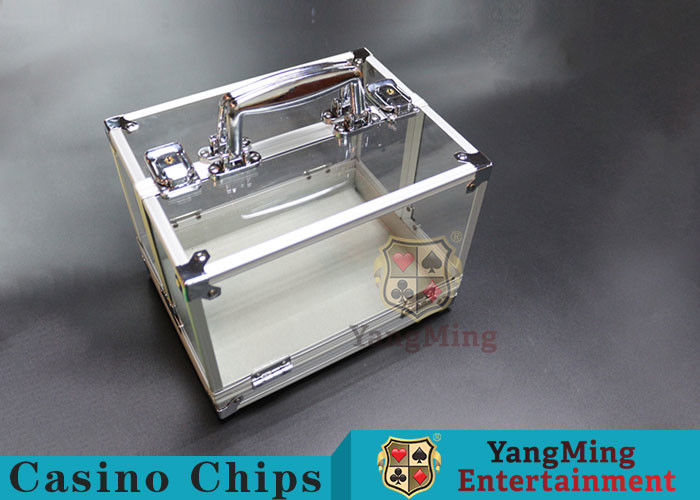 Qualität Griff-Texas-Chip-verschließbarer Bargeld-Kasten-/Aluminiumlegierungs-Rahmen-hoher Transparenz-Schach-Raum des Doppelt-600PCS offener Fabrik