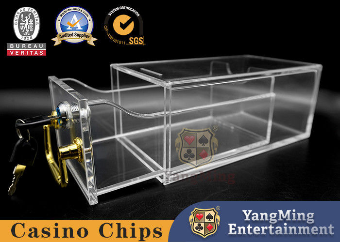 الجودة كازينو 8 أزواج من بطاقات البوكر حامل الأكريليك الشفاف الشريط قفل باكارا تكساس لعبة طاولة مصنع