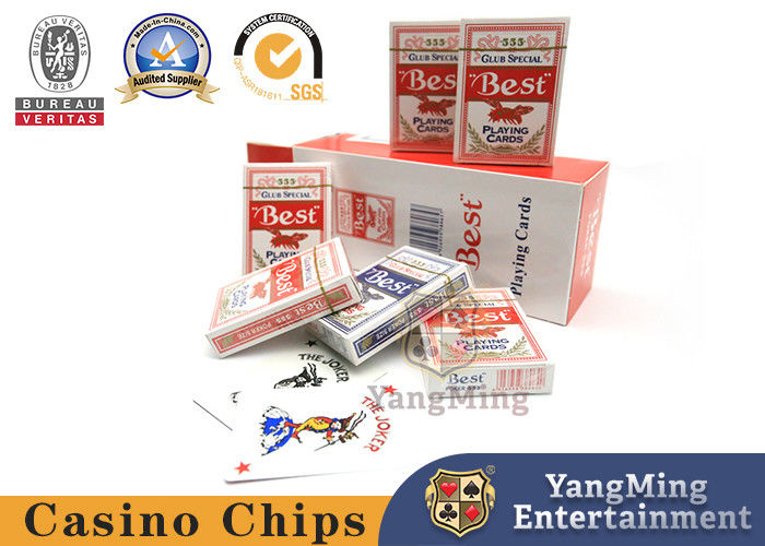 Qualità 555 Red Blue Bee Poker Casino Baccarat Texas Table Game 280g Blu Core Poker Cards fabbrica