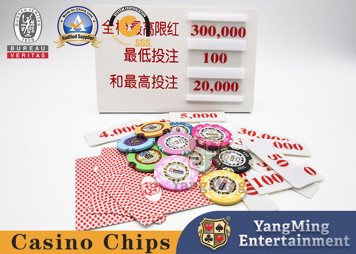 Qualidade Baccarat Banker Player Limited Sign Cartão Vermelho Branco Acrílico Plástico Personalizado Poker Table Game fábrica