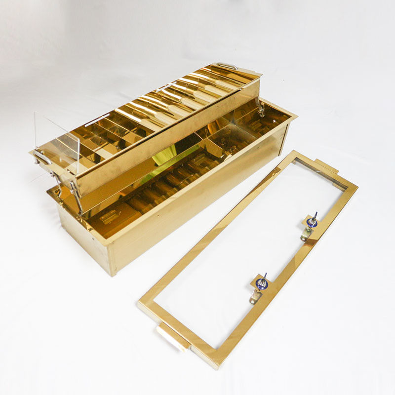คุณภาพ สแตนเลส Electroplated บาคาร่า ชิปเทรย์ ครอบ Acrylic ด้วยล็อค Double layer โป๊กเกอร์ ชิปลอย โรงงาน