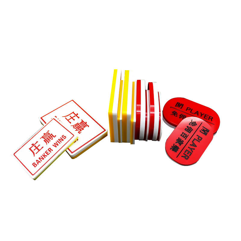 Ποιότητα Ακρυλικό γλυπτό Μπακαρά τραπεζίτης παίκτης καζίνο πόκερ τραπέζι παιχνίδι τραπέζι κορυφή κινέζικα αγγλικά κουμπί εργοστάσιο