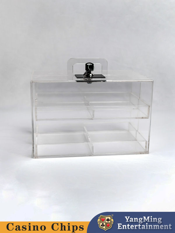 Jakość Producent Niestandardowy Dwuwarstwowy Pokerowy Pudełko Chipów, Całkowicie Przejrzysty Akrylowy Luksusowy Hazard fabryka