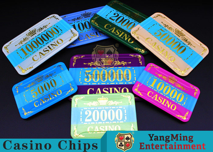 Customizable Casino Poker Chips of Crown Bronzing Rectangular / Round Shape
