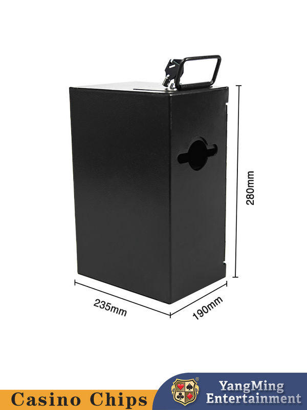 Qualität All Black Square Metall Geldbox, Glücksspiel Poker Tisch, maßgeschneiderte mit Schloss Tipp Box Fabrik