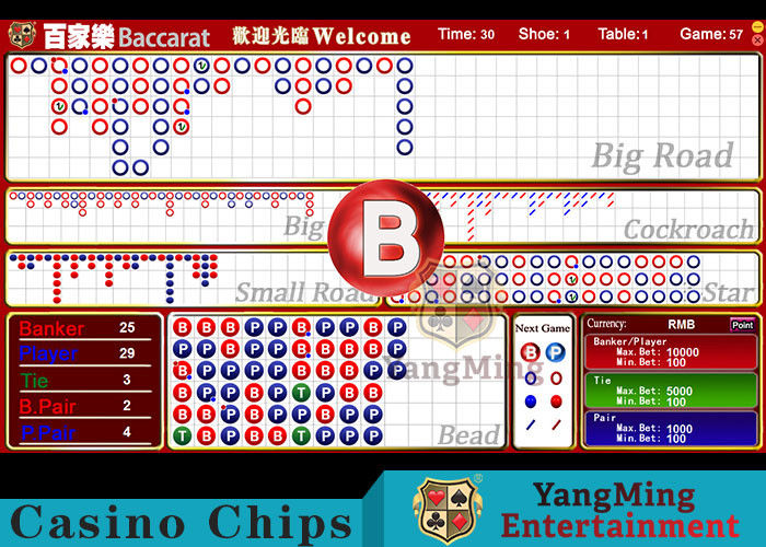 Baccarat Reslut Electronic System Casino Game Accessorries English Gambling Poker Table Software
