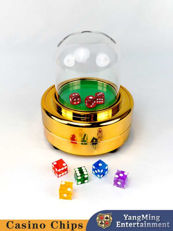 Qualidade Taça de dados elétricos personalizada, caixa de controle preta, tabela de póquer de tamanho para o Casino dourado brilhante fábrica