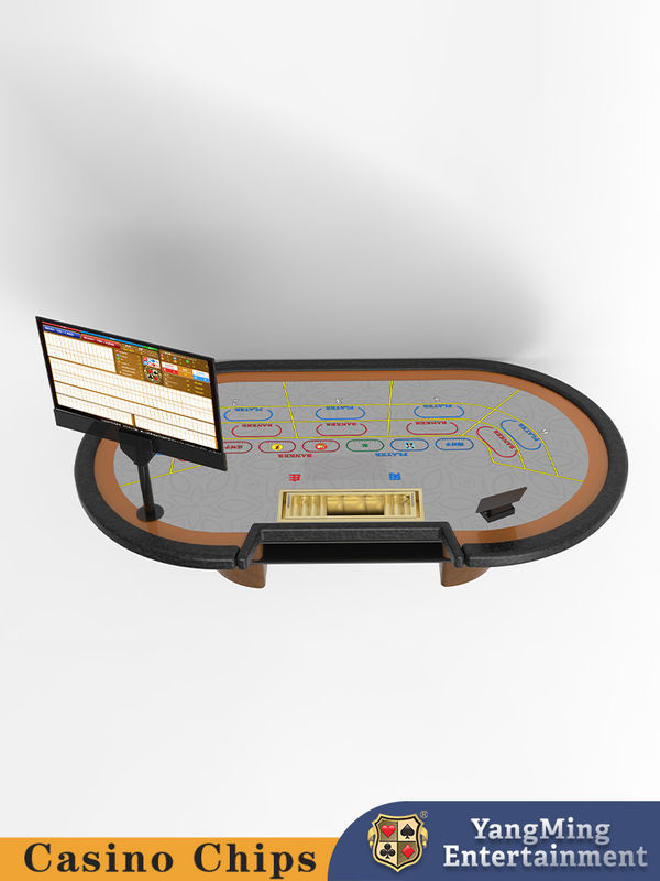 Quality Factory Customized Gambling Baccarat Poker 8 Person Smart Chip Induction Poker Table factory