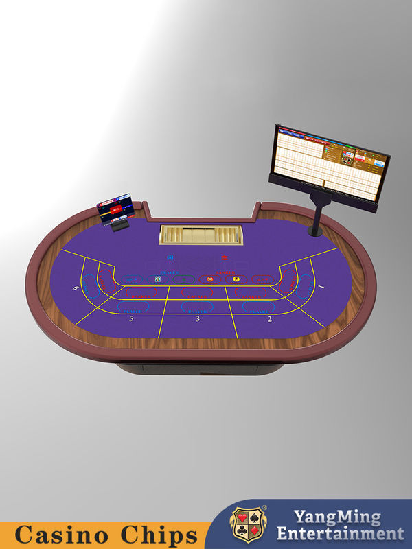 Quality Wooden Gambling Casino Game Chip Sensor Poker Table Baccarat Entertainment Poker Table factory