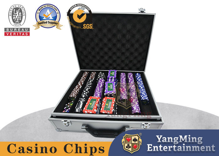 Calidad 11.5g Texas BlackJack Clay Casino Poker plástico Chip Set With Mark And Case ULTRAVIOLETA fábrica