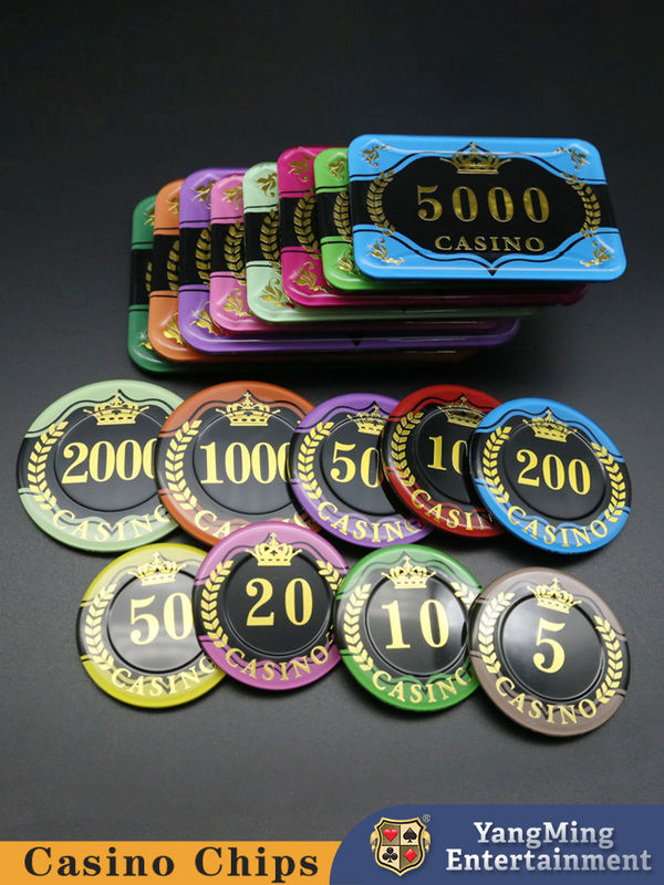 Quality Texas Baccarat Table Casino Poker Chips Acrylic Gold Stamping Customized factory