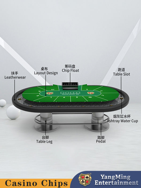 Качество Новый дизайн овальный металлический диск Техасский Холдем Покер Клуб Развлекательная игра Покер Стол фабрика