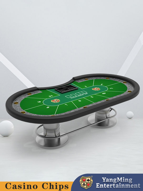 Jakość Specjalnie zaprojektowany 10 graczy Metal Bar Protector Texas Hold'em Poker Table Casino Recreational Gaming Tables fabryka