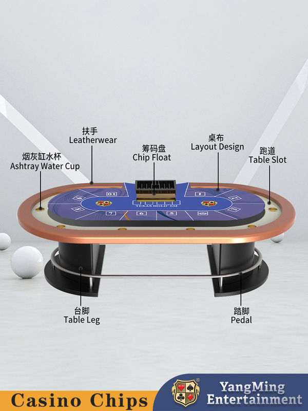 Jakość Półokrągły metalowy protector Texas Hold'em Poker Table Entertainment Leisure Club Poker Game Table fabryka