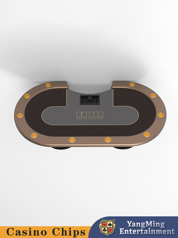 Jakość Luxury Customized 10 Person Casino Entertainment Poker Table Oval Metal Treadle Texas Hold'em Poker Table fabryka