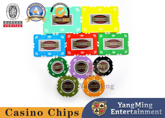 Qualité Chips de casino RFID UV anti-contrefaçon personnalisés multicolores avec autocollants numériques pour les jeux de hasard usine