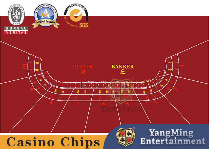 Qualité 10 joueurs No. nappe imperméable bleue Texas Dragon Tiger Entertainment Layout fait sur commande de jeu de poker du baccara 4 usine