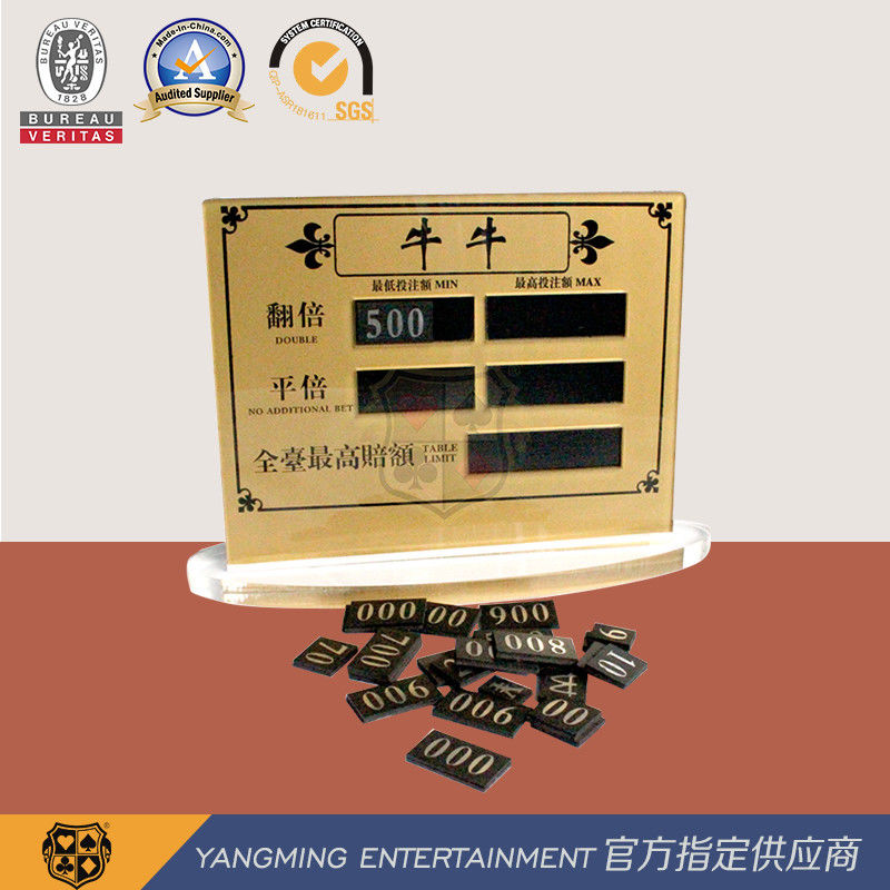 Qualità 7 colori scultura acrilica Logo Casinò Dragon Tiger Tabella di avviso Poker Tabella utilizzata sul gioco d'azzardo Tavola luce fabbrica