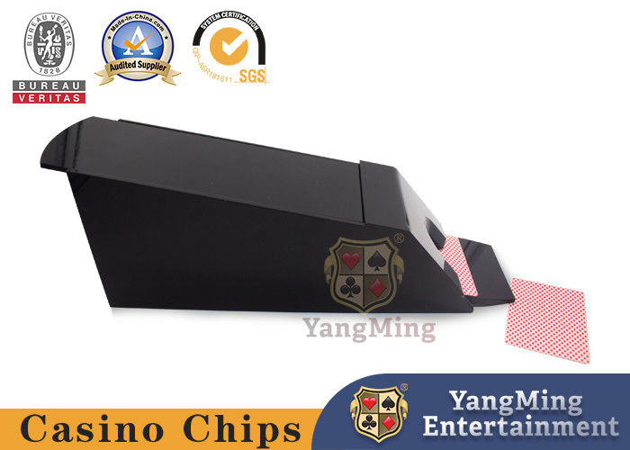 Kalite 8 Deck Akrilik Siyah Casino Poker Kart Sahibi Çizgi Baccarat Masası fabrika