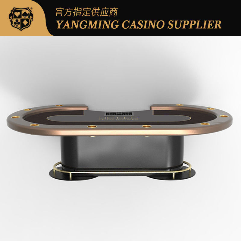 Qualità Tavolo da poker a treadle di metallo nero ovale Texas Casino Poker Tavoli da gioco fabbrica