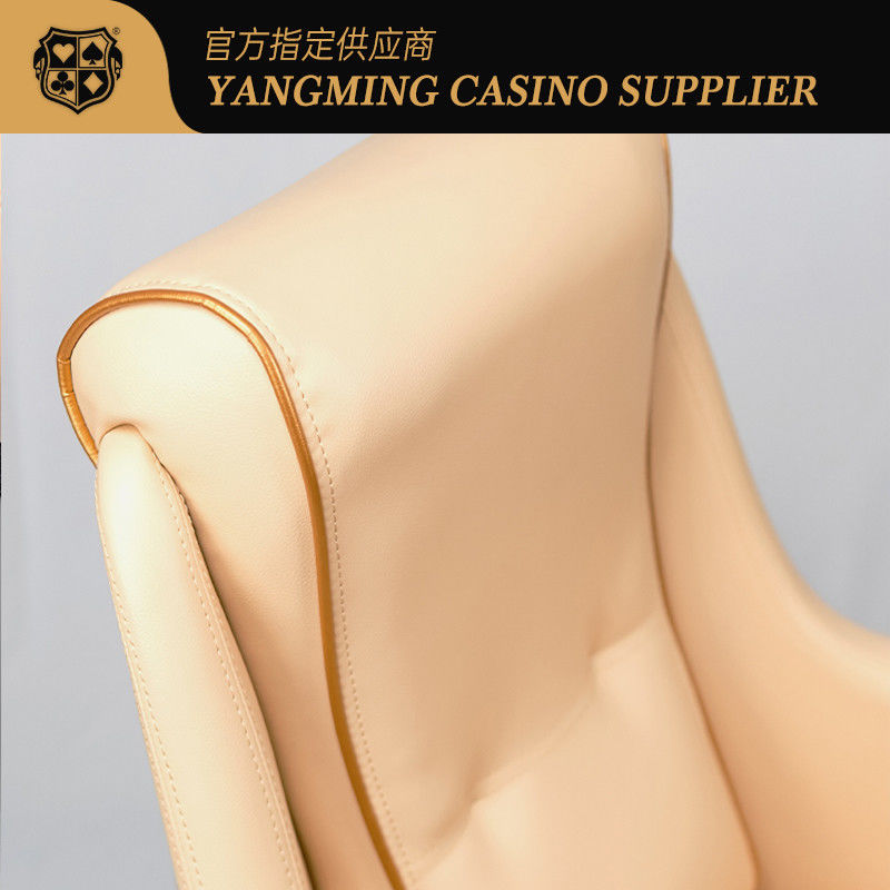 Calidad Confortable de cuero y madera Wynn Macao modelo personalizado del jugador silla Casino Baccarat con ruedas silla de póquer fábrica