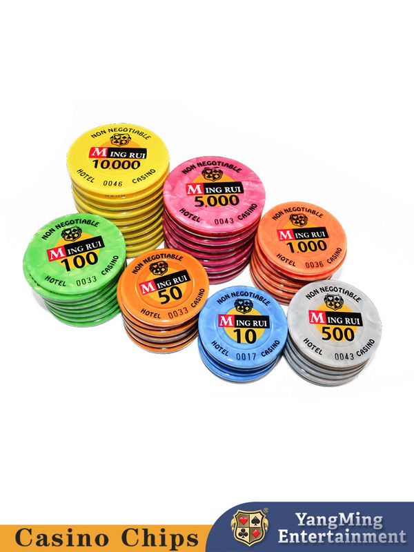 Kualitas Spot Supply Shell Pattern Acrylic RFID Chip Dengan UV Independen Anti-pemalsuan Baccarat Poker Table Games pabrik