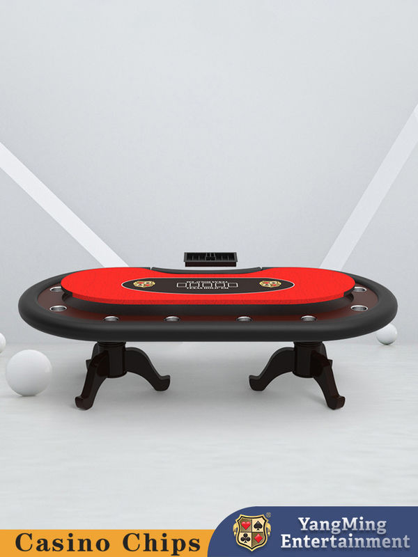 Qualità Casinò Texas Holdem Poker Table Con Dedicato 10 Giocatori Casinò Tavolo Disposizione Di Tiger Legs Fabbrica Fornitura fabbrica