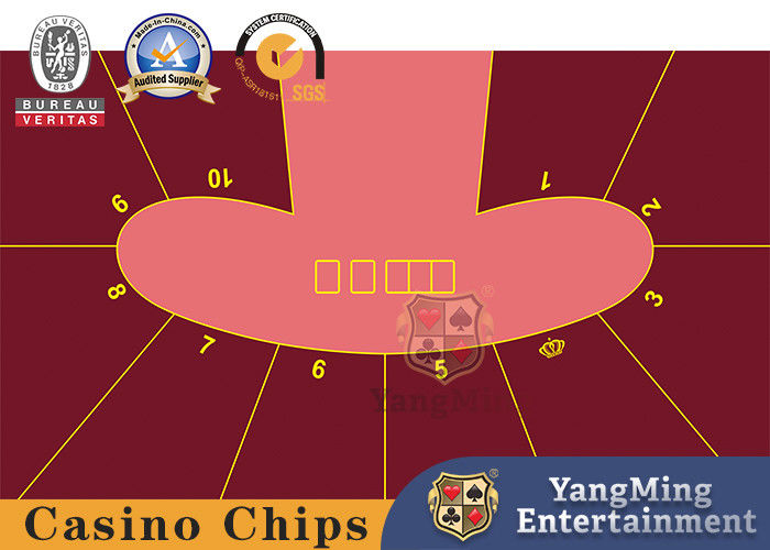 Qualität 100% Polyester Fabric Fabrik Design Anpassung 7 Spieler Baccarat Tisch Layout Fabrik