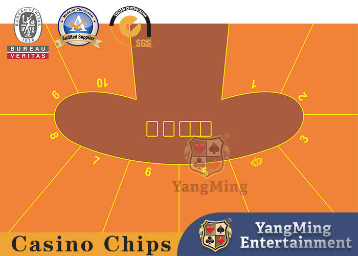 Qualität 100% Polyester Fabric Fabrik Design Anpassung 7 Spieler Baccarat Tisch Layout Fabrik