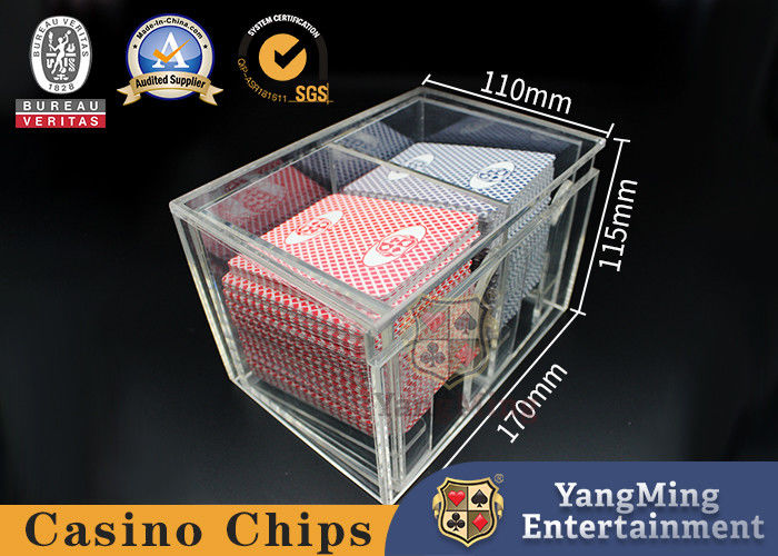 Qualità Casella di carte di rigetto per solitari di alta qualità trasparente acrilica spessa 8 coppie Produttori Disegno e personalizzazione accessori per giochi da tavolo poker fabbrica