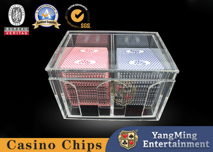 Qualità Casella di carte di rigetto per solitari di alta qualità trasparente acrilica spessa 8 coppie Produttori Disegno e personalizzazione accessori per giochi da tavolo poker fabbrica