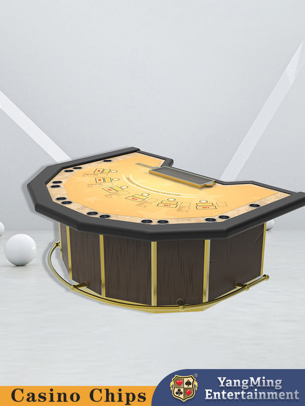 Kalite Toptan Kalite 7 Yan Muhafızlar Blackjack Masası Özel VIP Kulüpler için Özel Çokgen Poker Masası fabrika