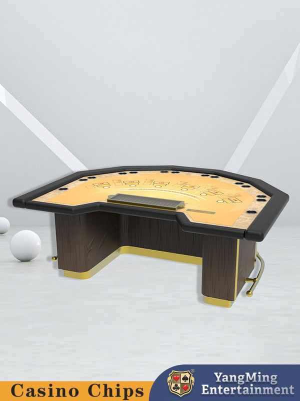 Kalite Toptan Kalite 7 Yan Muhafızlar Blackjack Masası Özel VIP Kulüpler için Özel Çokgen Poker Masası fabrika