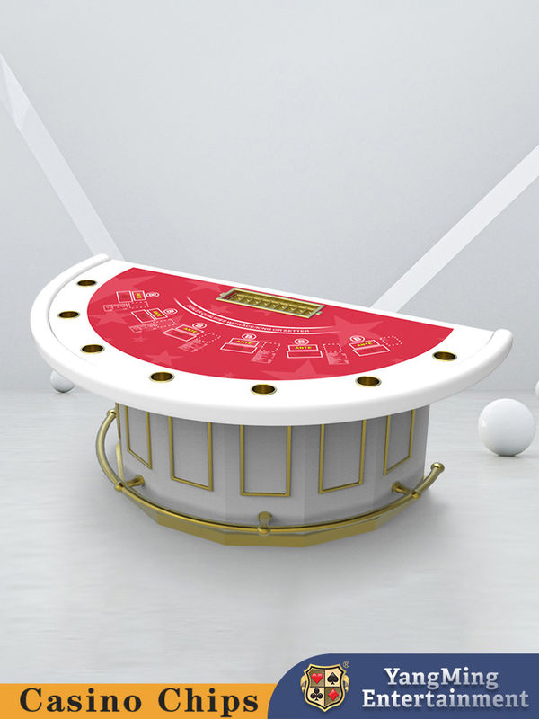 Kualitas Deluxe Upgraded Half Round Bar Protector Black Jack Poker Table Kasino Club Hiburan Poker Game Table pabrik