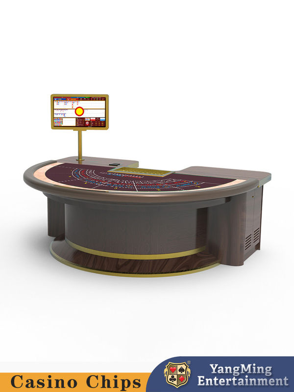 品質 パーソナライズされた 固木ポーカーテーブル 半円形トレッドル テキサス バカラポーカーゲームテーブル 工場