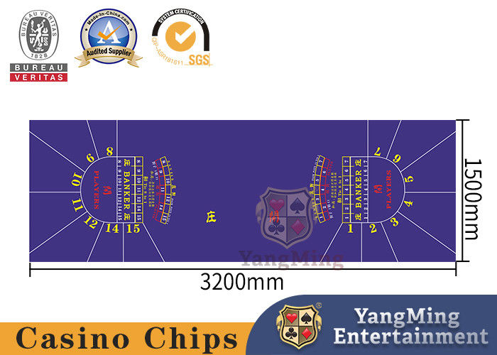 Qualidade Venda por atacado de jogo do apoio da disposição da tabela do projeto original e da toalha de mesa feito-à-medida do pôquer da bacará do Shalf-círculo de 15 jogadores fábrica