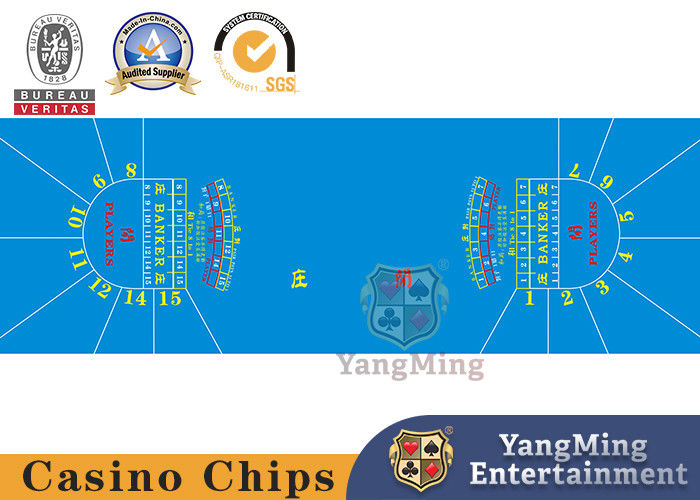 Qualidade Venda por atacado de jogo do apoio da disposição da tabela do projeto original e da toalha de mesa feito-à-medida do pôquer da bacará do Shalf-círculo de 15 jogadores fábrica