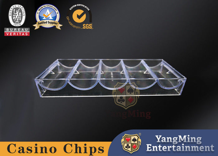 Qualität Texas halten sie Reihen-Kasino-Chip-Behälter-Floss-Spieltisch eingeweihter schwarzer Farbplastikchip-carrier des Schürhaken-Club-6 Fabrik