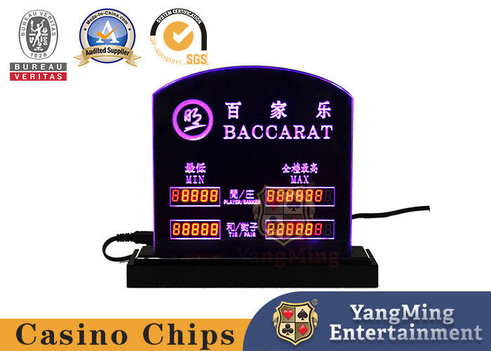 Calidad Los juegos de tabla del bacará dedicaron la tabla electrónica Bet Limit Customized Logo del póker del casino de la muestra del límite de la tabla del LED fábrica