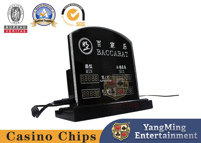 Calidad Los juegos de tabla del bacará dedicaron la tabla electrónica Bet Limit Customized Logo del póker del casino de la muestra del límite de la tabla del LED fábrica