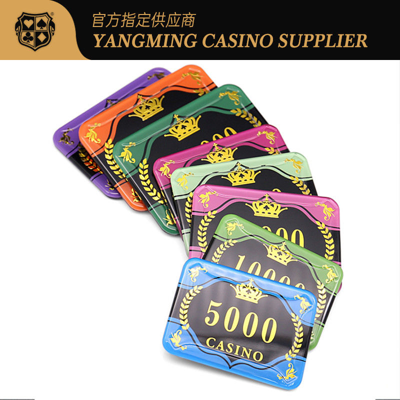 Kwaliteit Nieuw ontworpen acryl korenfolie gestempelde casino poker chips met aangepaste logo fabriek